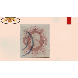 SB) 1876 BRAZIL, DOM PEDRO, 20 reis red lilac, XF