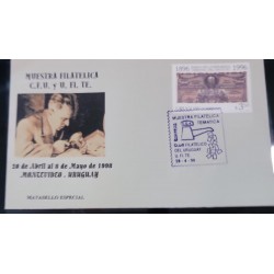 D)1996, URUGUAY, COVER CIRCULATED IN URUGUAY, PHILATELIC SAMPLE, CENTENNIAL OF THE BANK OF THE ORIENTAL REPUBLIC OF U