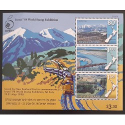 SD)1998 NEW ZEALAND TRAIN MOUNTAINS LANDSCAPE SHEET SOUVENIR MNH