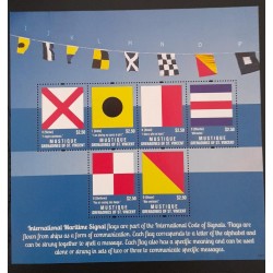 SD)MUSTIQUE, ST VINCENT GRENADINES, INTERNATIONAL MARITIME SIGNAL FLAGS, SOUVENIR LEAFLET, MNH