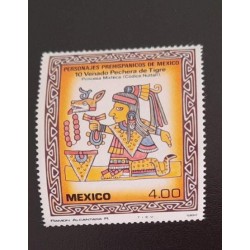 SD)1982, MEXICO, PRE-COLUMBIAN CHARACTERS, 10 TIGER-FRONTED DEER, MIXTEC PRINCESS, MNH