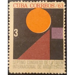 D)1963, CUBA, VII CONGRESS OF THE INTERNATIONAL UNION OF ARCHITECTS, GEOMETRY, MULTICOLOR