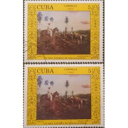 D)1988, CUBA, 70TH ANNIVERSARY OF THE SAN ALEJANDRO ART SCHOOL, HAVANA, "CARRETAS", EDUARDO MORALES, USA.