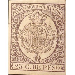 D)1896, CUBA, CUBA MOBILE STAMP, 25C WEIGHT, MNH