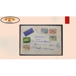 O) 1969 GERMANY, EUROPA 1969, NATURE PROTECTION, SEASHORE, FOOTHILLS, MOUNTAINS, RIVERBED, CIRCULATED COVER TO MONTEVIDEO