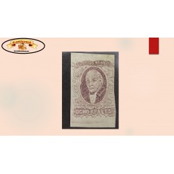 O) 1856 MEXICO, MIGUEL HIDALGO Y COSTILLA 8 reales 5a red lilac, UNUSED