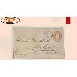 O) 1904 COSTA RICA, CHRISTOPHER COLUMBUS - COLON 10 centimos. CIRCULATED TO LUBECK GERMANY, POSTAL STATIONERY, XF
