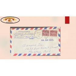 O) 1967 CANAL ZONE,  ADMINISTRATION BUILDING, FROM BALBOA, AIRMAIL TO  PASADENA, XF