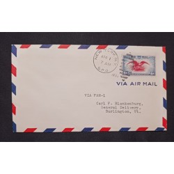 J) 1933 UNITED STATES, EAGLE, AIRMAIL, CIRCULATED COVER, FROM USA TO BURLINGTON