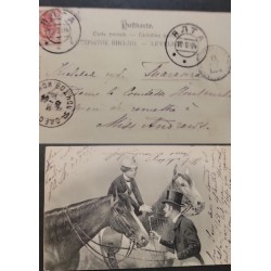 J) 1904 RUSSIA, POSTCARD, HORSE, CIRCULATED COVER FROM RUSSIA