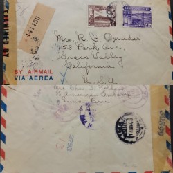 J) 1928 PERU, OPEN BY EXAMINER, AIRMAIL, CIRCULATED COVER, FROM PERU TO USA
