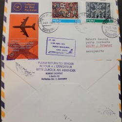 J) 1973 PERU, INAUGURAL FLIGHT, AIRMAIL, CIRCULATED COVER, FROM PERU TO ECUADOR
