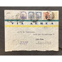 O) BRAZIL,  EDUCATION, MERCURY, RUY BARBOSA, CIRCULATED TO HOLAND, AIRMAIL, XF