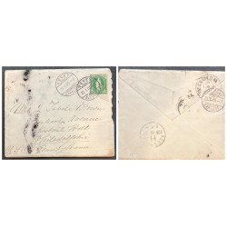 O) 1903 SWITZERLAND,  VEVEY, HELVETIA 25c green, CIRCULATED TO USA