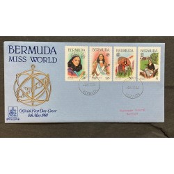 O) 1980 BERMUDA,  GINA SWAINSON MISS WORLD 1979-1980, CEREMONY, PARTY,  CARRIAGE, FDC XF