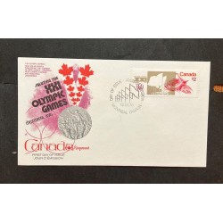 O) 1976 CANADA, OLYMPIC GAMES, MOTREAL 1976, STADIUM,  MEDAL, FDC XF, VERY NICE CANCELLATION BY FLAGS