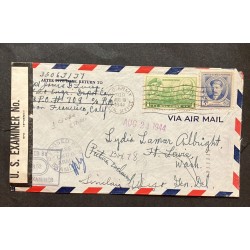 O) 1944 UNITED STATE - USA, US ARMY, CENSARSHIP, CRICULATED COVER XF
