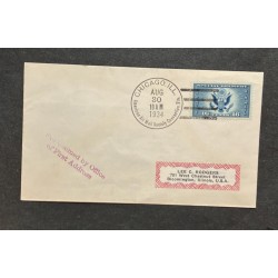 O) 1934 UNITED STATES - USA,  SPECIAL DELIVERY STAMP.  GREAT SEAL OF UNITED STATES . FROM CHICAGO TO ILLINOIS, XF