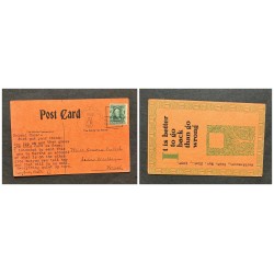 O) 1907 UNITED STATES - USA, FRANKLIN 1c green,  POSTAL CARD FROM MARBLEMOUNT, XF