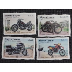 BD) SIERRA LEONE, DECADE FOR AFRICAN TRANSPORTATION, 100TH ANNIVERSARY OF THE MOTORCYCLE, KAWASAKI, CHATER-LEA, HARLEY DA