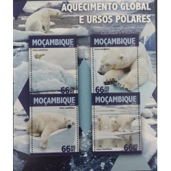 BD)2016, MOZAMBIQUE, GLOBAL WARMING AND POLAR BEARS, MNH
