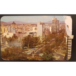 SD)1967, MEXICO, POSTCARD, CIRCULATED FROM MEXICO TO U.S.A, VIEW OF PASEO DE LA REFORMA, IN FRONT OF GLORIETA CUAUHTEMOC, XF