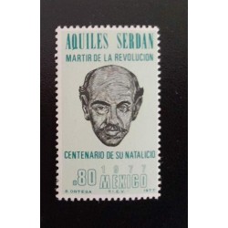 SD)1977, MEXICO, AQUILES SERDAN, MARTYR OF THE REVOLUTION, CENTENARY OF HIS BIRTH, S. ORTEGA, MINT