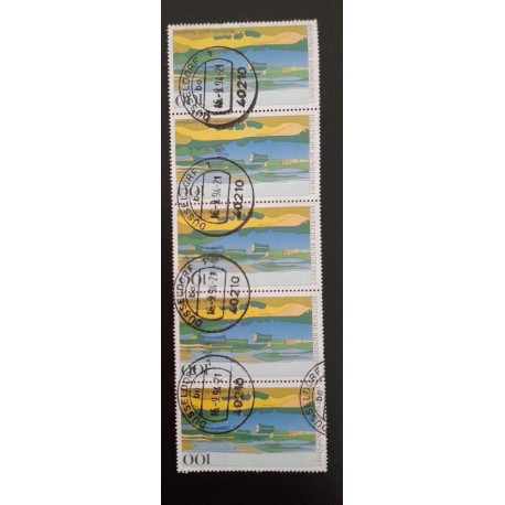SD)1994, GERMANY, TOURISM, LANDSCAPES, MECKLEMBURG LAKES REGION, STRIP OF STAMPS, USED