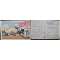 O) 1957 COLOMBIA, JAVIER PEREIRA, BANANA PLANTATION, RUIZ MOUNTAIN - NEVADO DEL RUIZ, OLD CARD, LOCOMOTIVE, POSTAL CARD,
