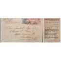 O) CHILE, BRITISH POST OFFICE ABROAD LINEN ENVELOPE FROM COQUIMBO, QUEEN VICTORIA 2sh dull blue, QUEEN VICTORIA