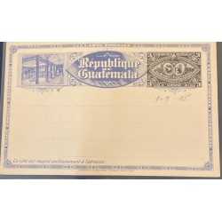 SB) 1897 GUATEMALA, NATIONAL ARMS AND PRESIDENT J- M- REYNA BARRIOS,  CENTRAL AMERICAN EXPOSITION, POSTAL STATIONERY UNUSED
