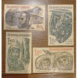 SB) 1964 CZECHOSLOVAKIA, SPACE, ASTRONAUTS, JOHN H. GLENN, GORDON L. COOPER, WALTER M. SCHIRRA, PAVEL R. POPOVICH