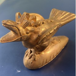 O) TUMBAGA DETAILS ABOUT COPPER AND GOLD ALLOY, BIRD, COLUMBIAN FIGURE THIS IS AN ELEMENT THAT IS CALLED IN COLOMBIA