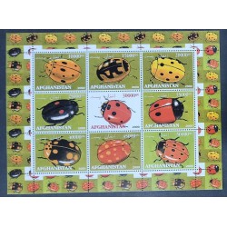 O) 2000 AFGHANISTAN, INSECTS . BEETLES, MINI SHEET MNH