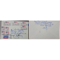 O) 1986 UNITED STATES - USA,  SE-TENANT, FLAG AND UNITED STATES CAPITOL, MULTIPLE STAMPS,  CIRCULATED COVER TO GERMANY