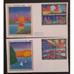 SD)1992, UNITED NATIONS, PLANET EARTH SUMMIT, ENVIRONMENTAL SUMMIT, TWO ENVELOPE, FIRST DAY OF ISSUE, FDC