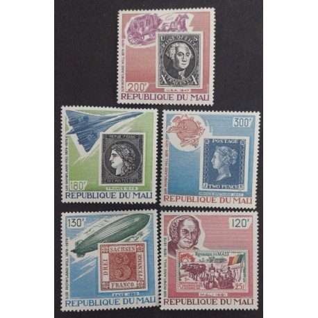 SD)MALI, HISTORIC POSTAGE STAMPS, STAMP ON STAMP, PENNY ZEPPELIN CERES, MNH