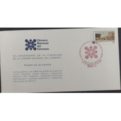 SD)2001, MEXICO, 53rd ANNIVERSARY OF THE FOUNDATION OF THE NATIONAL CEMENT CHAMBER, FIRST DAY OF ISSUE, FDC