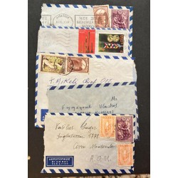SD) GREECE, LOT OF 5 COVERS CIRCULATED FROM GREECE TO URUGUAY, SMALL FILE, XF