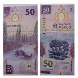 P) 2021 MÉXICO, BANKNOTE 50 PESOS SERIE A, ECOSYSTEM AJOLOTE-MAIZE XOCHIMILCO DF, WORLD CULTURAL HERITAGE, MEXICAN