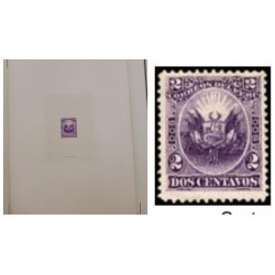 O) 1874 PERU,  PROOF, COAT OF ARMS 2c violet - SCT 22, DOES NOT INCLUDE STAMP, XF