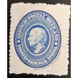 SD)1984, MEXICO, HIDALGO BLUE OFFICIAL CORRESPONDENCE STAMP, MINT