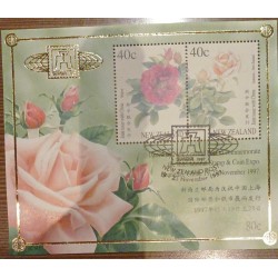 SB) 1997 NEW ZEALAND, JOINT ISSUE WITH CHINA, SHANGHAI INTERNATIONAL STAMP AND COIN EXPO, FLOWERS - ROSE, MNH