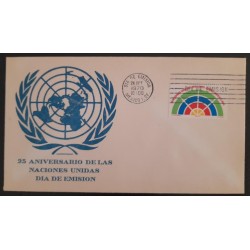 SD)1970, MEXICO, 25TH ANNIVERSARY OF THE UNITED NATIONS, FIRST DAY OF ISSUE, FDC