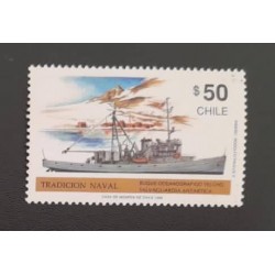 SD)1990, CHILE, NAVAL TRADITION, YELCHO, OCEANOGRAPHIC SHIP, MNH