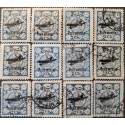 O) 1928 circa, IRAN, AIRPLANE, POSTE AERIEN, SURCHARGED ON REVENUE, 2c blue, USED AND UNUSED, EXCELLENT CONDITION