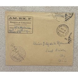 O) 1919 UNITED STATES - USA, OFFICIAL CORRESPONDENCE,  OVERSEAS SERVICE,  CENSORED,  ARMY POST OFFICE, AM. EX. F.  CIRCULATED XF