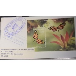 O) NICARAGUA, ENTOMOLOGICAL MUSEUM, CANCELLATION, BUTTERLFLY, CIRCULATED COVER TO BRAZIL