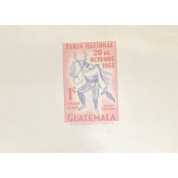 O) 1953 GUATEMALA, PROOF, WRIGHT BANK NOTE CO, REGIONAL DANCE, NATIONAL FAIR, SCT C188 1c, XF