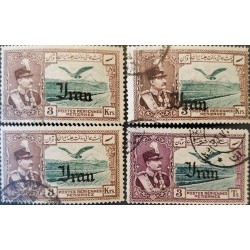 O) 1935 circa, IRAN, REZA SHAH PAHLAVI AND EAGLE 3k green gray and green,  USED EXCELLENTE CONDITION